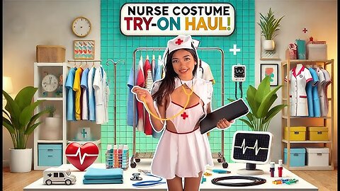 4K Nurse Costume Try-On Haul | Selina Amy Outfit Review (Front & Back Looks)