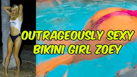 Outrageously Sexy Bikini Girl Zoey – Tropical Pool Fun 🌴💖