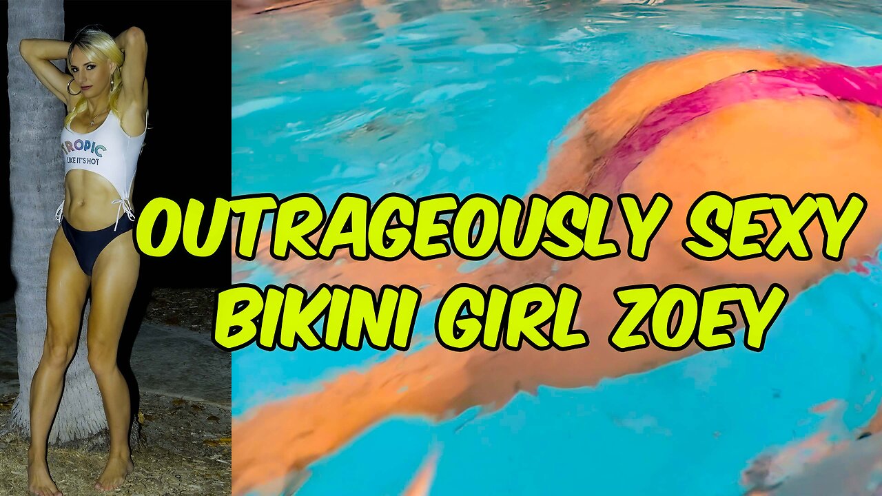 Outrageously Sexy Bikini Girl Zoey – Tropical Pool Fun 🌴💖