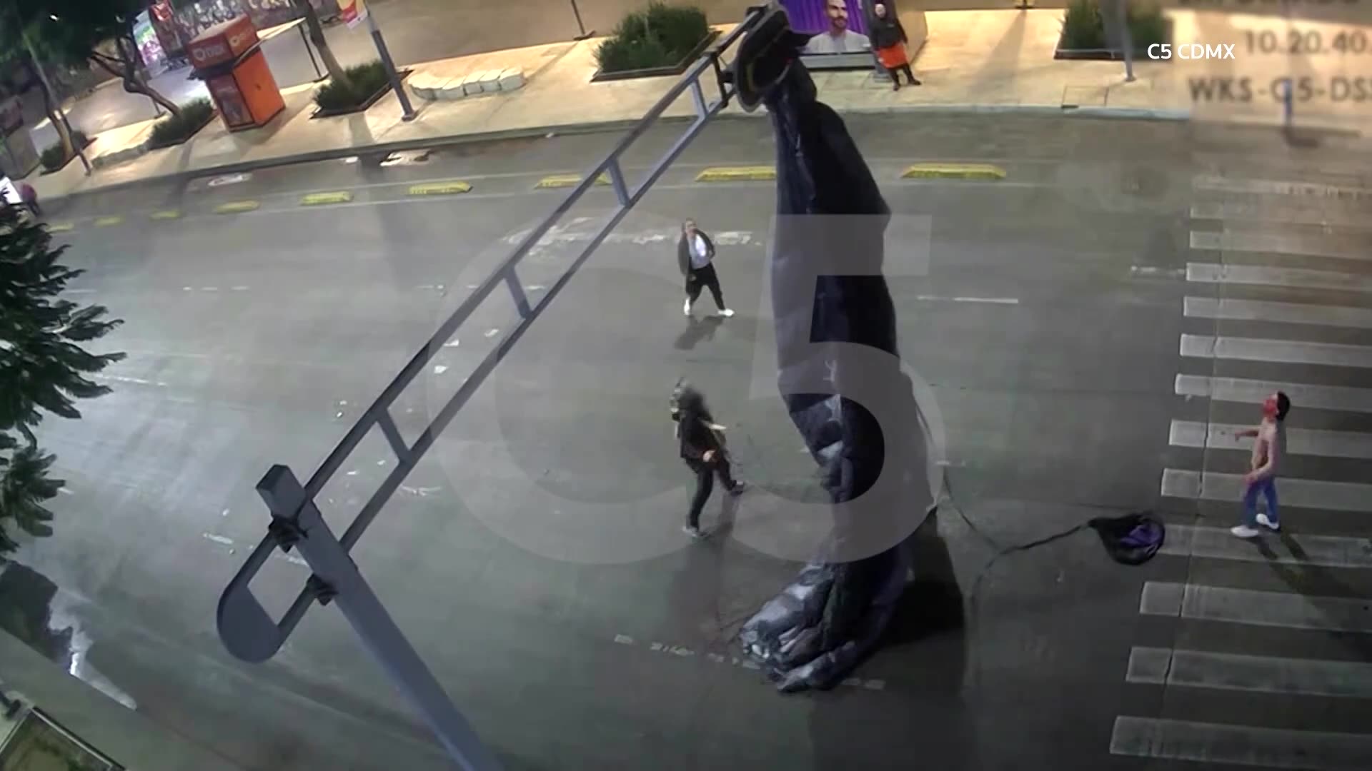 Skydiver crash-lands in Mexico City, gets caught on traffic light