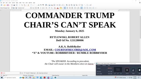 COMMANDER TRUMP -- " CHAIR'S" CAN'T SPEAK