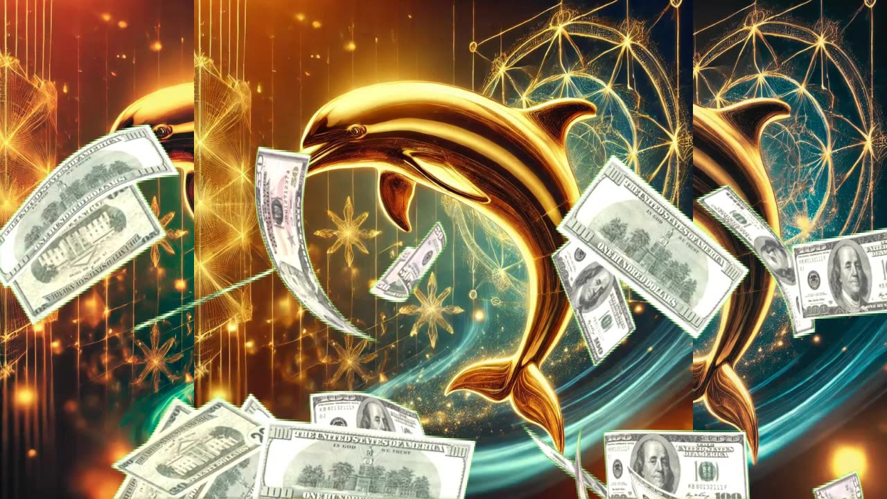 Golden Dolphin Abundance Energy Visualization 432 hz | Balance Your Mental Emotions, Relaxing music