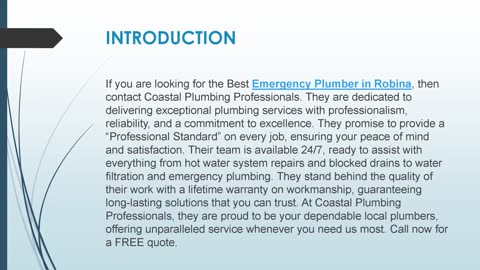 Best Emergency Plumber in Robina