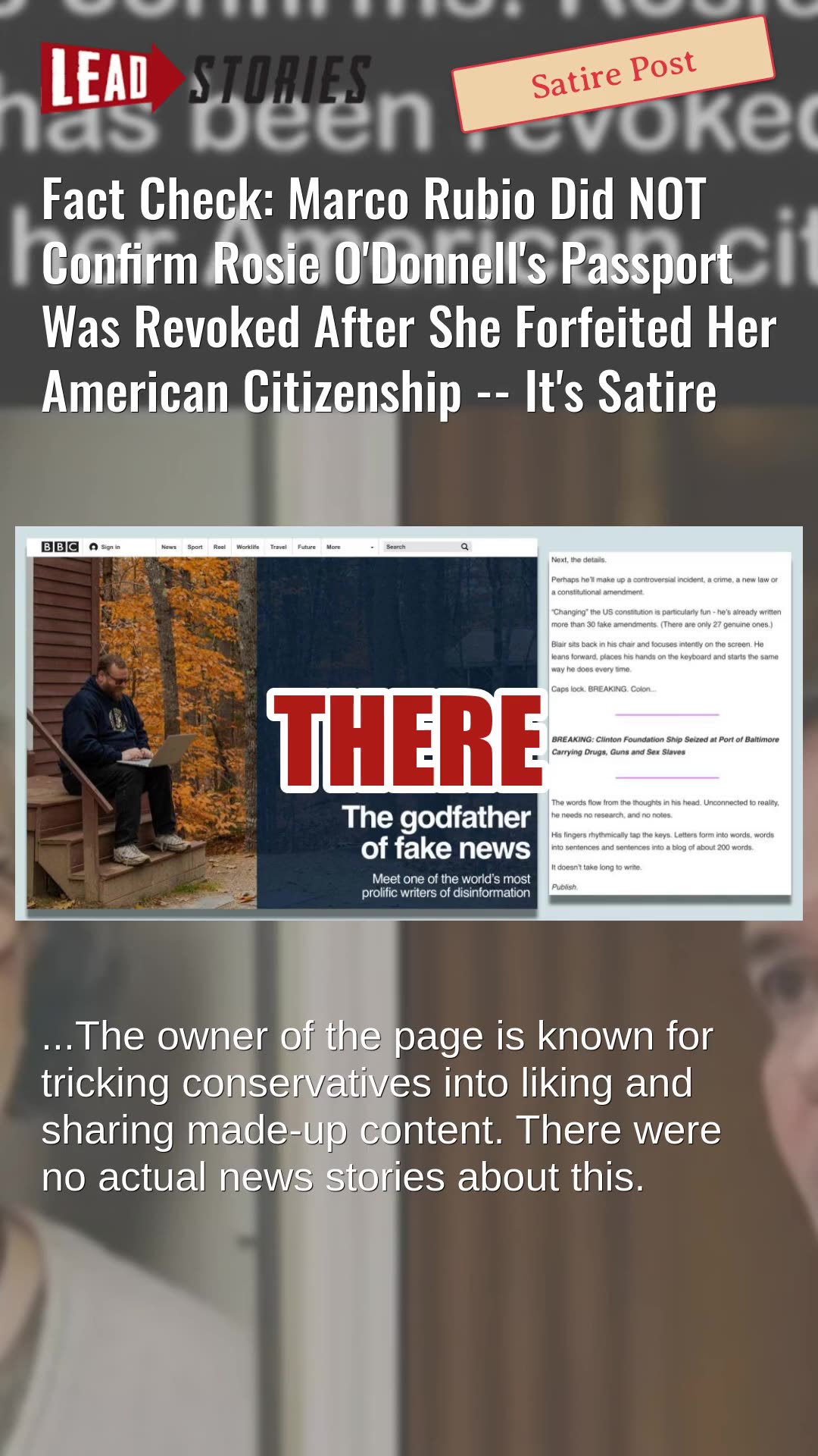 Fact Check: Marco Rubio Did NOT Confirm Rosie ODonnells Passport Revoked After Forfeit Citizenship