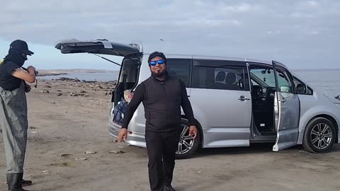 Pescando lenguado en playa seremeño iquique chile