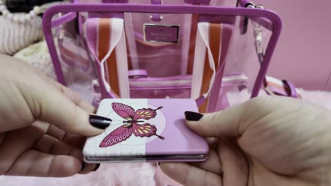 What’s in my clear Pink Kate Spade Bag 🌸💕👛