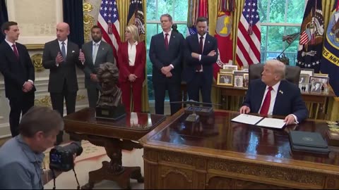 Stephen Miller Explains Executive Order Against Antifa While the President Signs It 