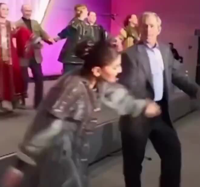 George W. Bush and Vladimir Putin dancing together. This video raises so many questions