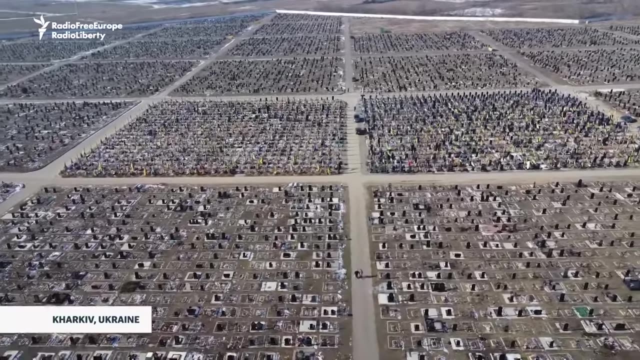 Drone Footage Shows Huge Gravesites Of Ukrainian Soldiers