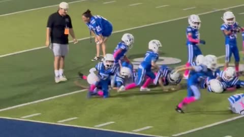 Youth Football Team Fumbles Banner Run
