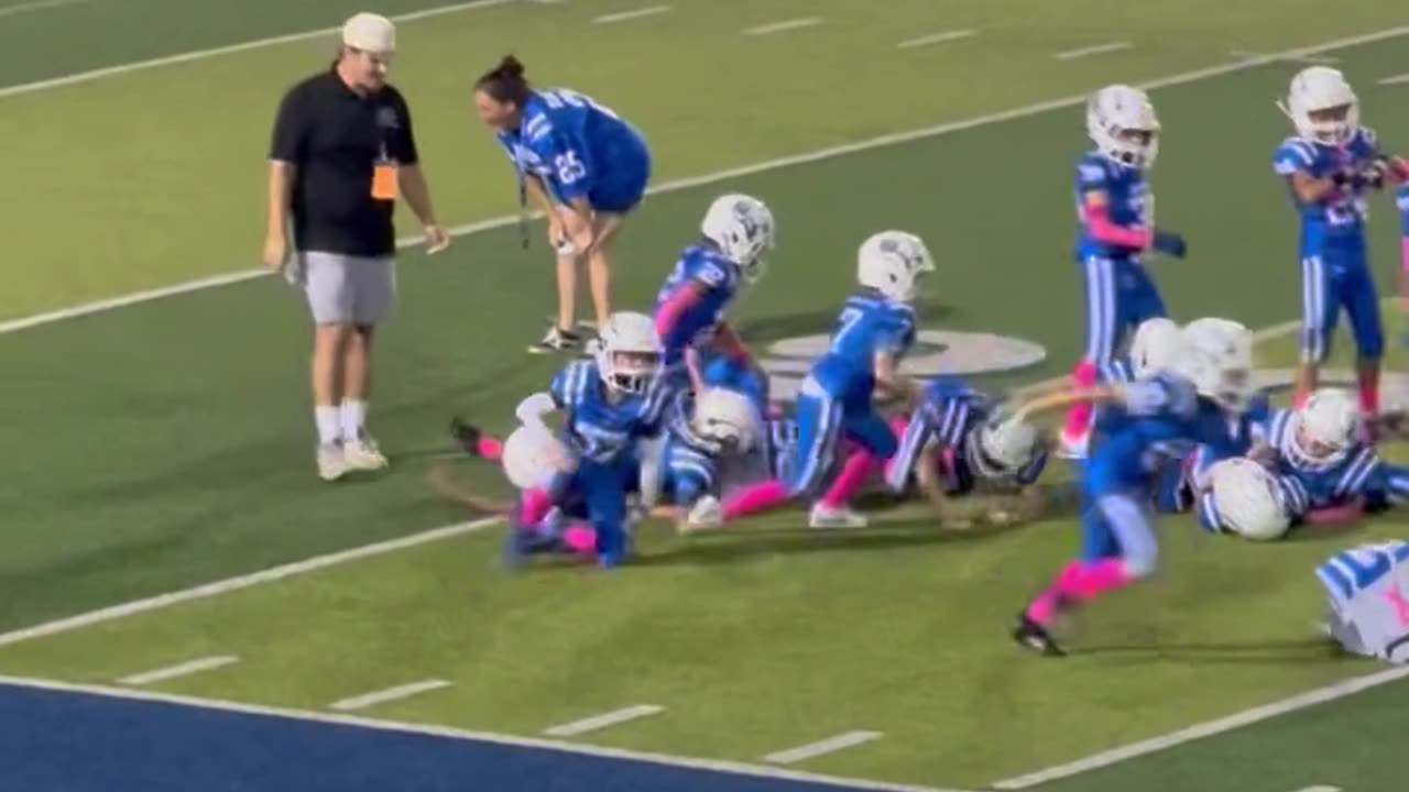 Youth Football Team Fumbles Banner Run