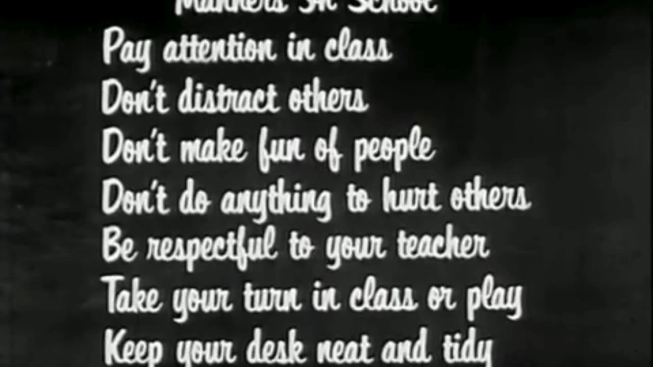 Vintage Film School Manners 1958.