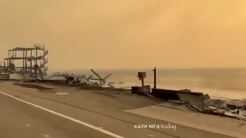 The Malibu waterfront in the United States, has largely disappeared.
