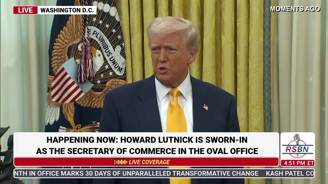 WATCH: Howard Lutnick Swears In to Become the Secretary of Commerce