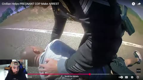 Citizen helps PREGNANT OFFICER subdue suspect