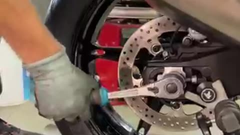 Changing tyre of Motorbike