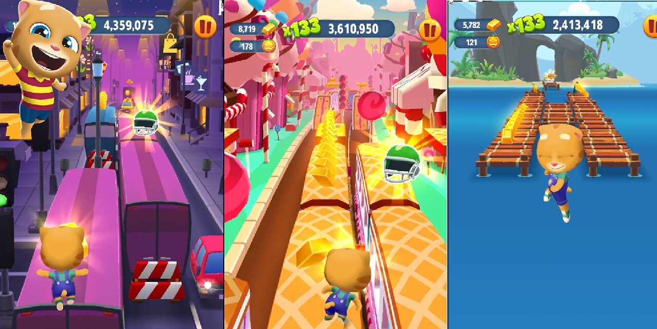 Talking Tom Gold Run - Talking Ginger (Long play) - Part 2