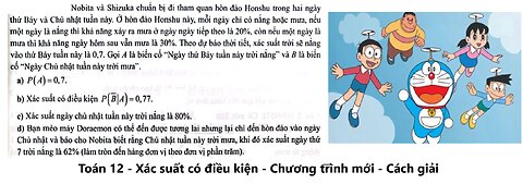 Toán 12: Nobita và Shizuka chuẩn bị đi tham quan hòn đảo Honshu trong hai ngày thứ Bảy và Chủ nhật