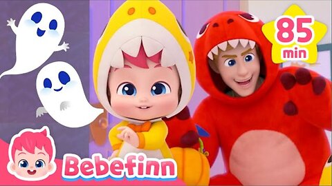 [NEW] Happy Halloween with Dinosaurs and Animals! | Kids Song Compilation Bebefinn Nursery Rhymes