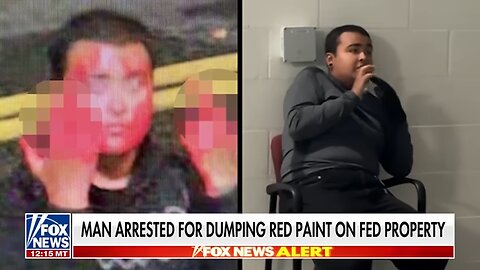 Man arrested for dumping paint on ICE facility seen visibly shaken