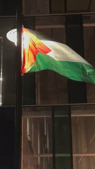 The only flag flying in Whitechapel London is the Palestinian flag