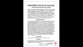WAR CRIMES - Title 18 U.S. Code § 2441