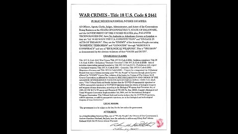 WAR CRIMES - Title 18 U.S. Code § 2441