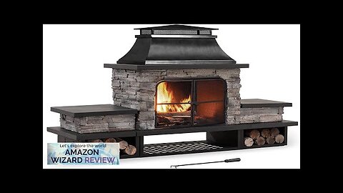 Sunjoy Outdoor Fireplace Patio Wood Burning Fireplace with Steel Chimney Mesh Spark Review