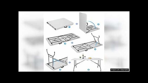 SUPER DEAL 6FT Folding Picnic Table for Outdoor, Portable Fold-in-Half Plastic Dining Review