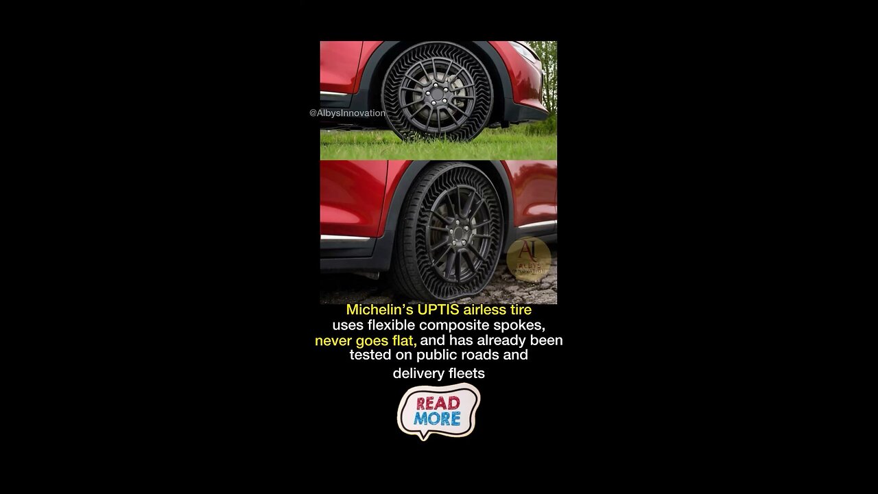 Michelin has created UPTIS -an airless car tire that uses flexible composite spokes instead of air