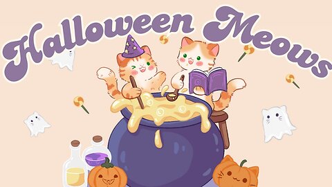 Happy Halloween Meows 🎃👻 1 Hour Cafe Song 🪄 Stream cafe 🍂cute & relaxing music🍁Make Your Day Better🔮