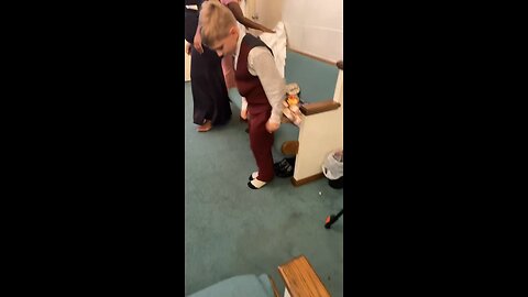 Dance lil man! He gave us a pentecost shout 🕺🏼 #praisebreak