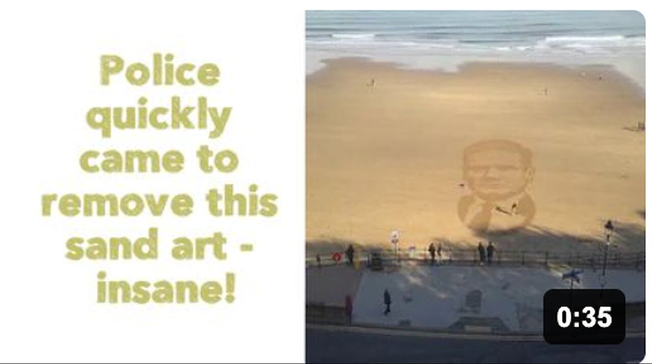 Police quickly came to remove this sand art - insane!