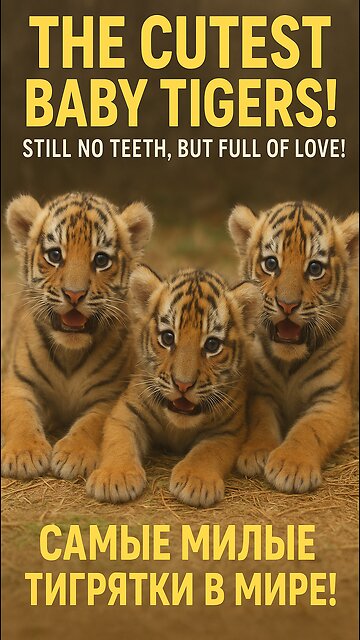 The Cutest Baby Tigers in the World! 🐯💛 ​​Still Toothless, But Full of Love!