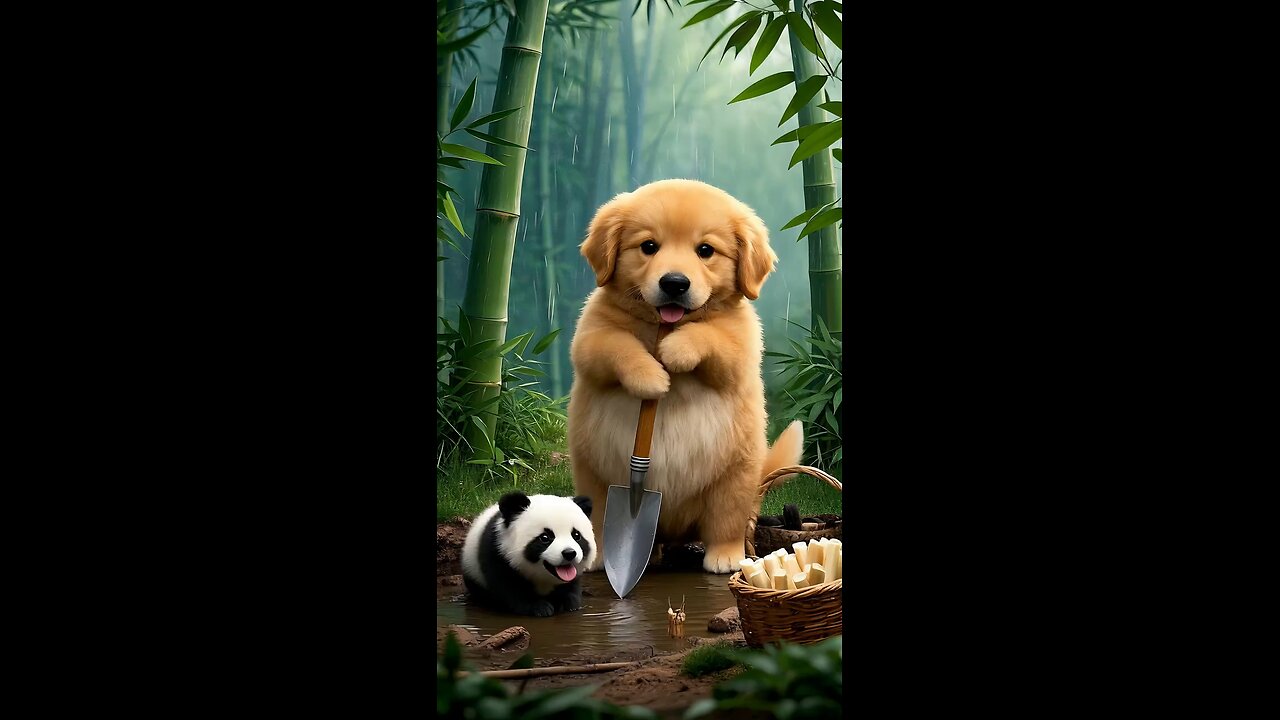 Dog And Panda Baby Friend 💞