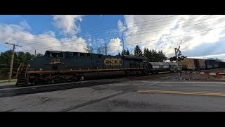 Double CSX Train Action: Westbound and Eastbound Meet!