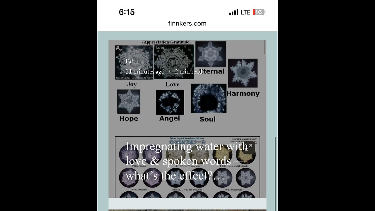 Imbuing water with love, thought, & spoken words — what's the effect?