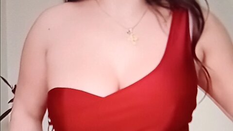 Buffet in a red dress