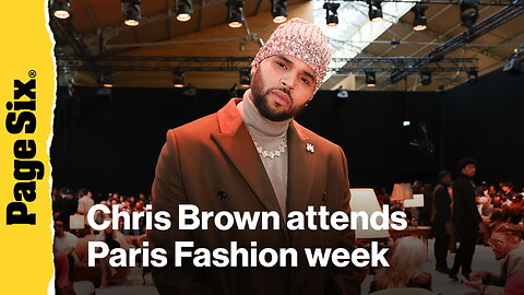 Chris Brown attends the Amiri Menswear show at Paris Fashion week