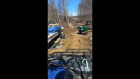 spring starting first atv ride in the forest