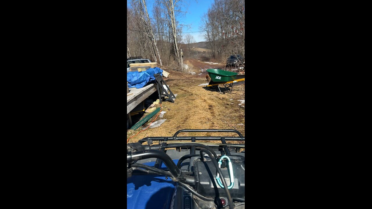 spring starting first atv ride in the forest