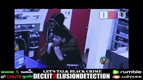 A black suspect brutally attacked a white female store clerk and her son during an armed robbery