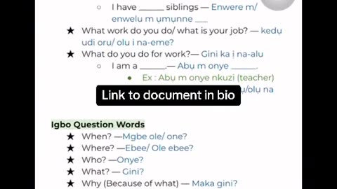 Document for Learning Spanish
