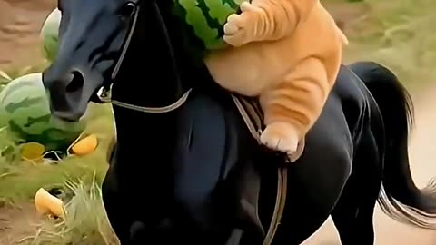 Cow Story With Ai Cat.Cartoon video.