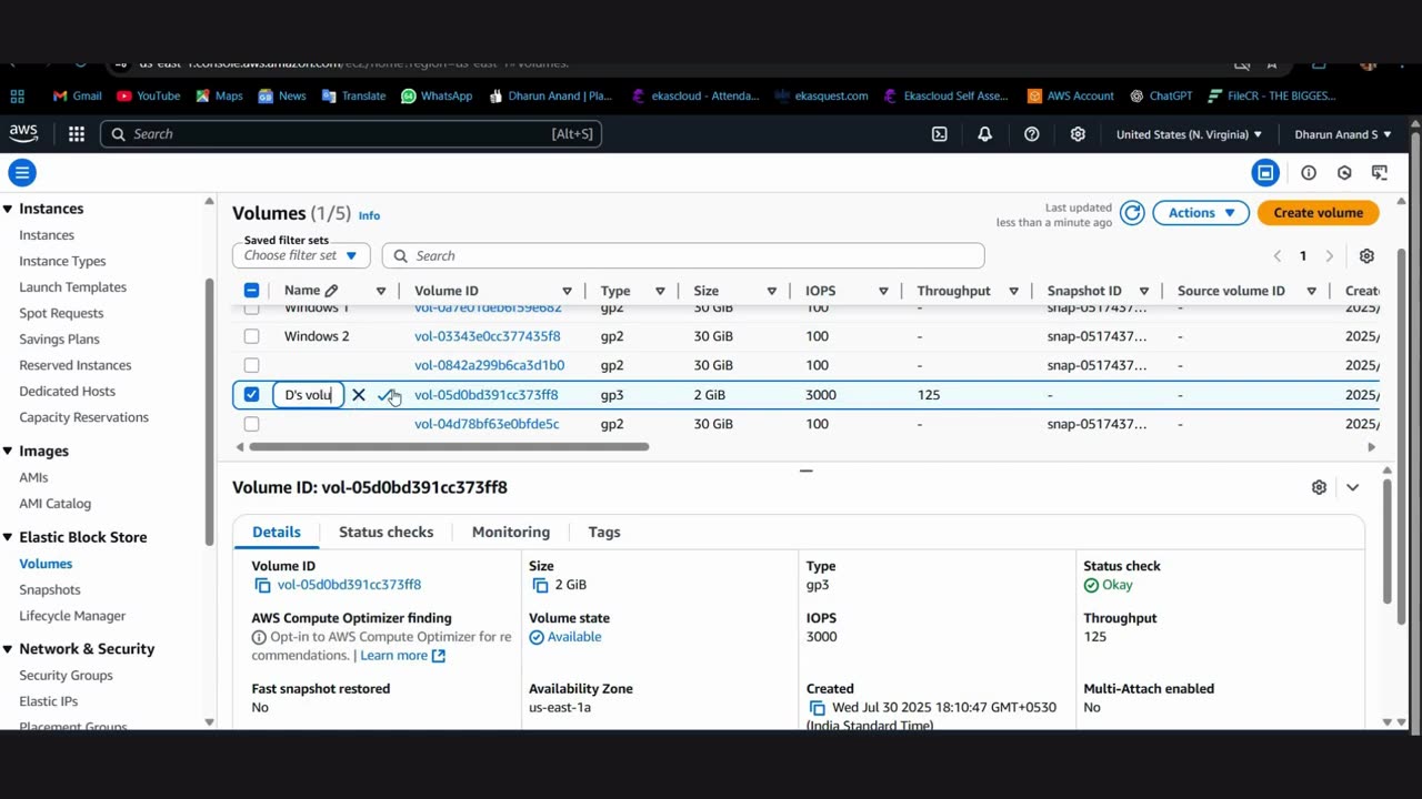 DAY 9 - CREATING, ATTACHING, DELETING EBS VOLUME # | Ekascloud