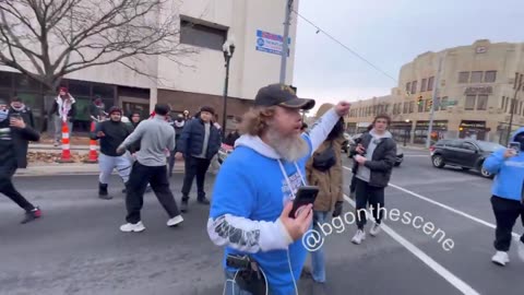 Dearborn, Michigan Violent Muslim protesters attack provocateur Jake Lang Quran with bacon