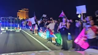 Somebody drove past the deportation protestors bumping, “ICE ICE BABY"