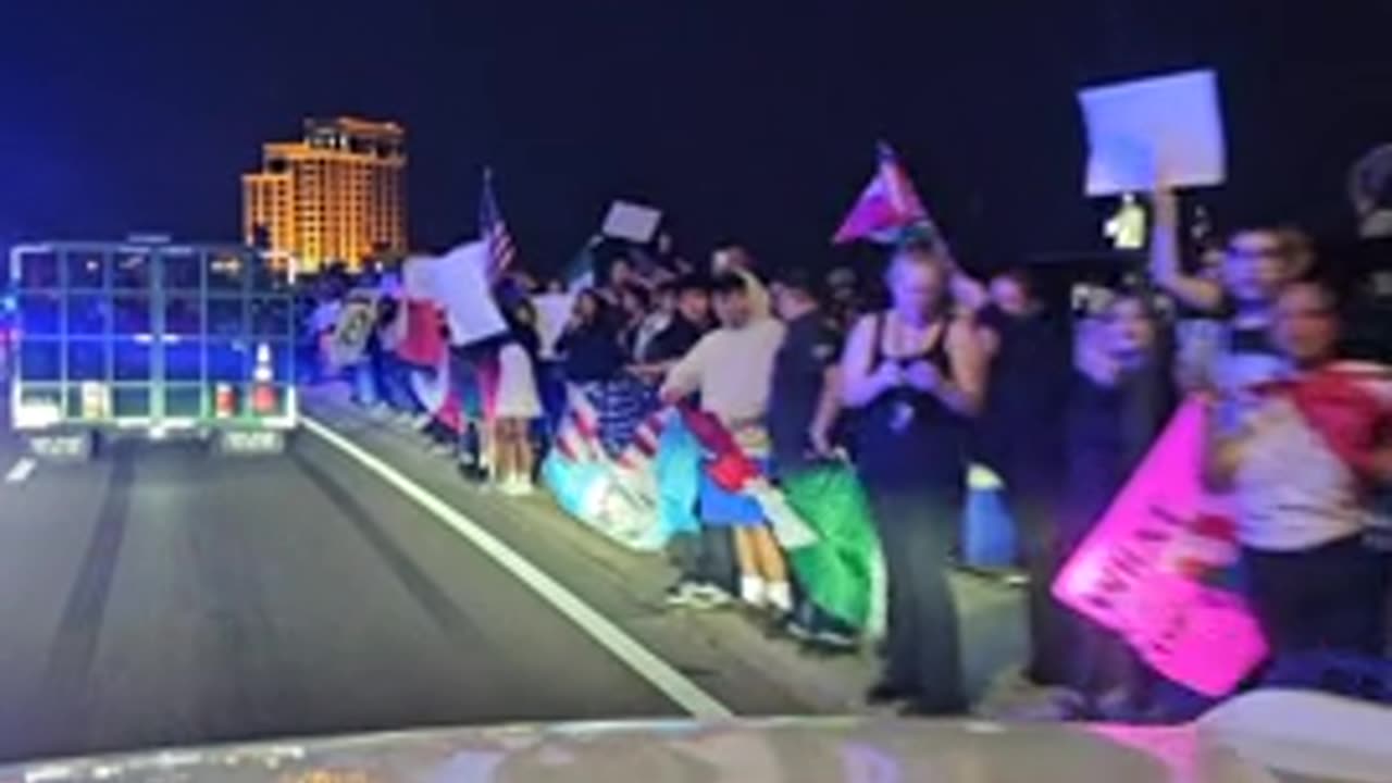 Somebody drove past the deportation protestors bumping, “ICE ICE BABY"