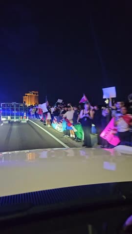Somebody drove past the deportation protestors bumping, “ICE ICE BABY"