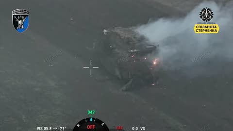 Several Russian Tanks Covered in Construction Waste Are Set Alight